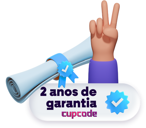 Logo da garantia de 2 anos da cupcode