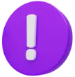 Um icone roxo e branco de esclamaçã0